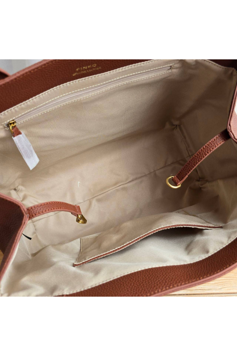  Кожаная сумка Tote 37x29 см - Brown