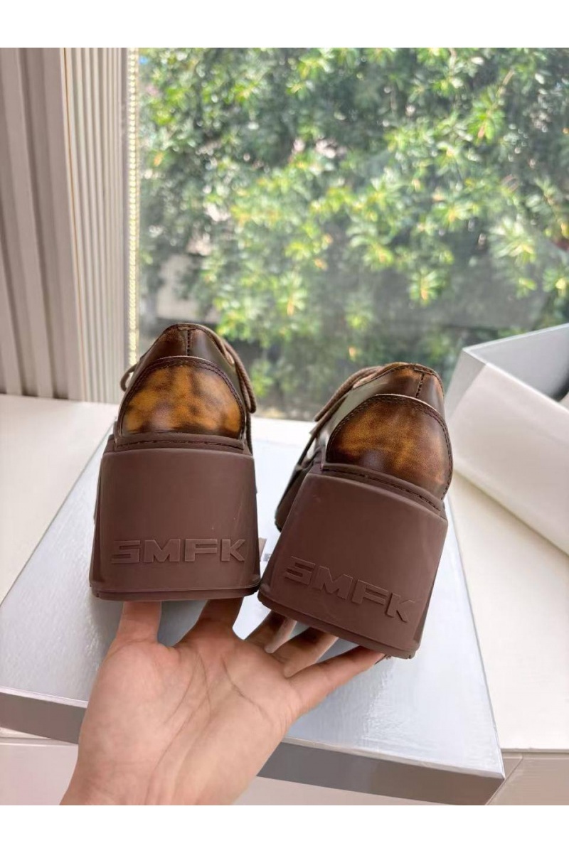 Designer Clothing Женские кожаные ботинки на платформе SMFK premium