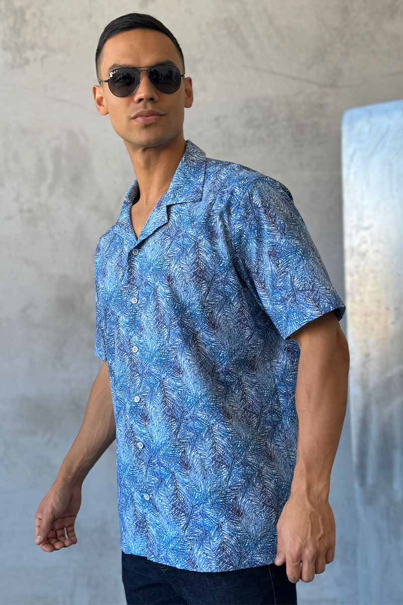 Dоlсе & Gаbbаnа Мужская синяя рубашка floral-print 