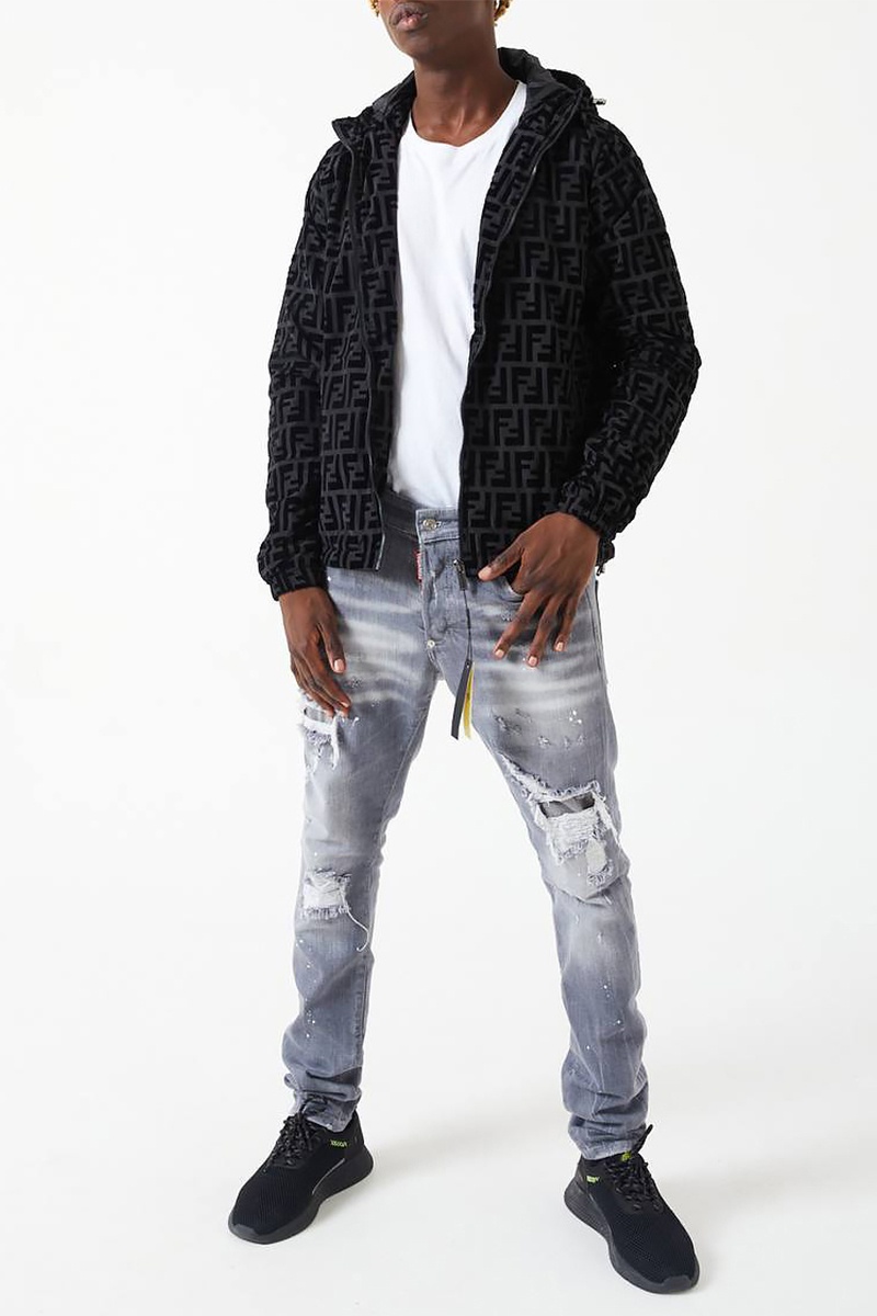 Fendi Мужская чёрная ветровка FF monogram all-over