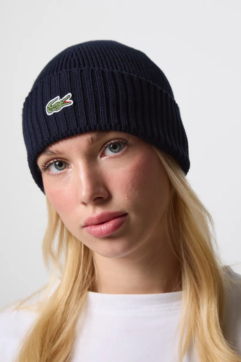 Lacoste Шапка синего цвета logo-embroidered 