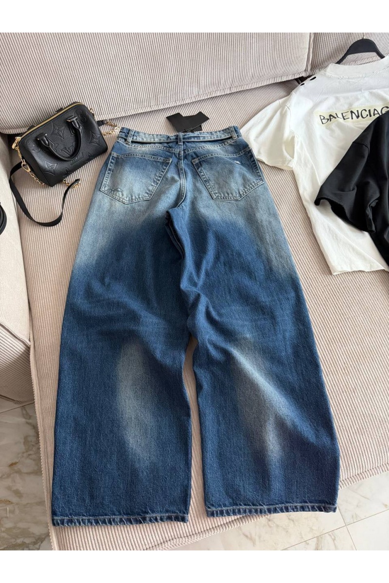 Balenciaga Женские синие багги джинсы premium