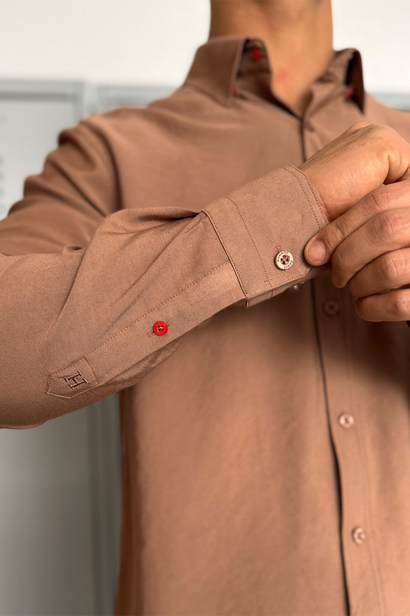 Hermes Мужская рубашка H embroidered - Brown 