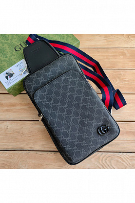 Кожаная сумка GG Monogram 31x19 см