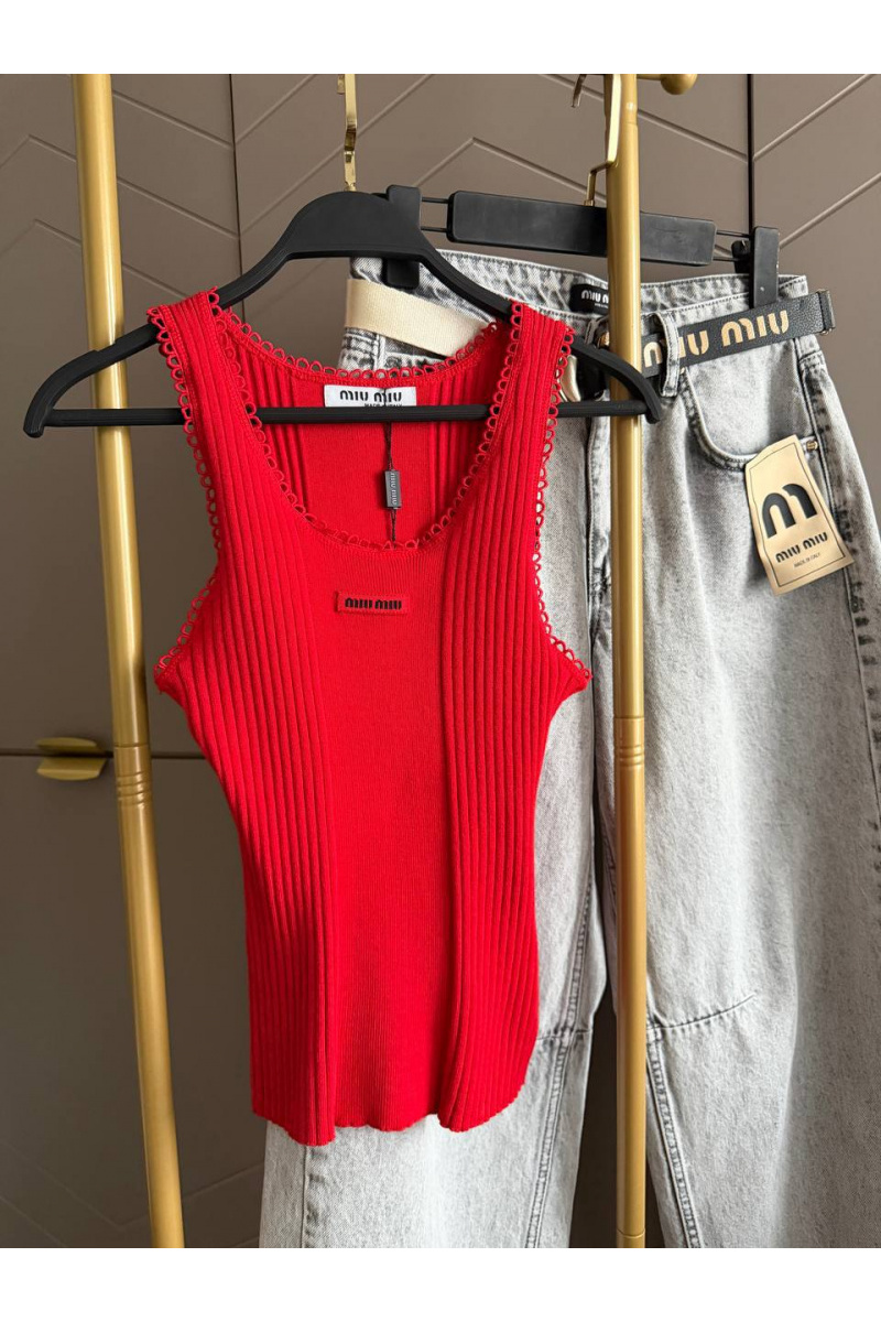 MIU MIU Женская красная майка premium