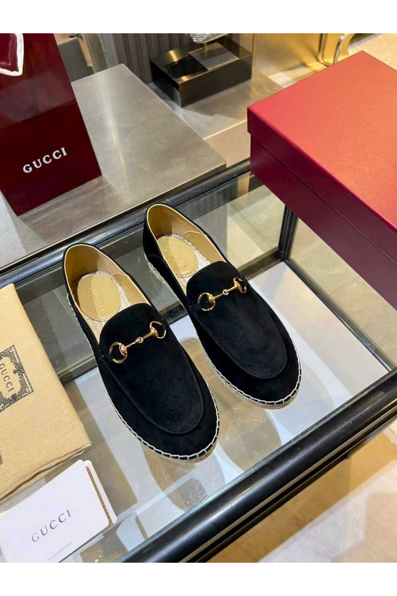 Gucci Женские замшевые лоферы GG Horsebit premium