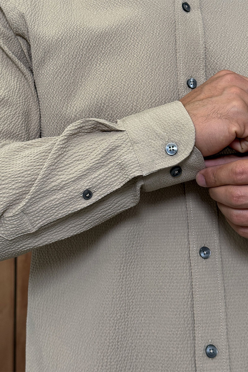 Etro Мужская тёмно-бежевая рубашка Pegasus logo