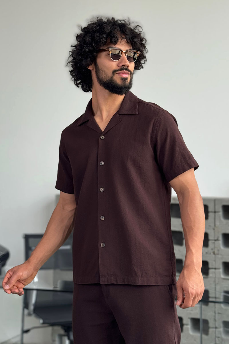 Loro Piana Мужская рубашка коричневого цвета