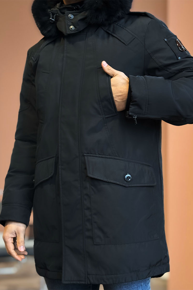 Designer Clothing Парка чёрного цвета Moose Knuckles Gold Series Stag Lake 