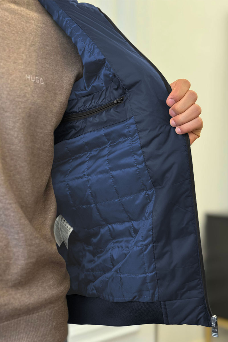 Hugо Воss Мужская тёмно-синяя куртка logo-patch 