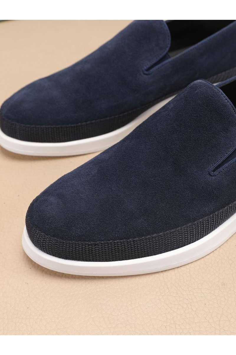 Prada Мужские замшевые слипоны Saint Tropez - Indigo