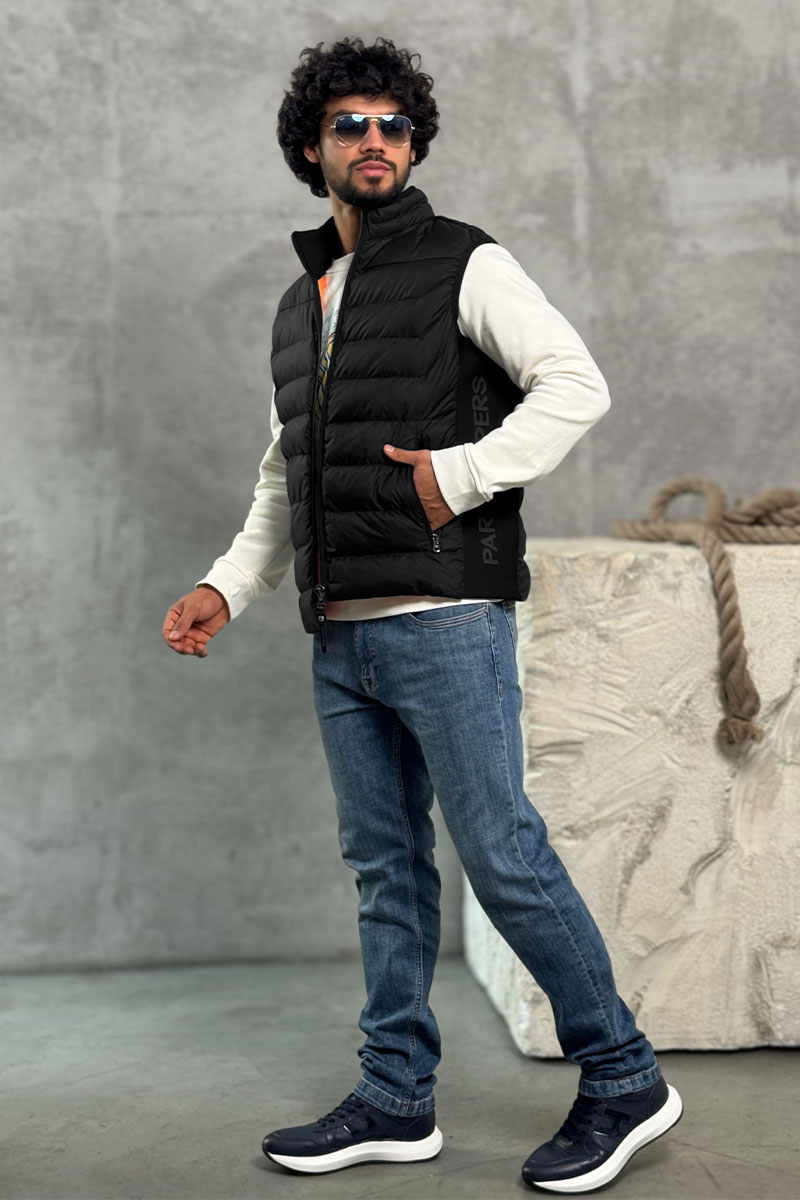 Designer Clothing Мужской чёрный жилет Parajumpers