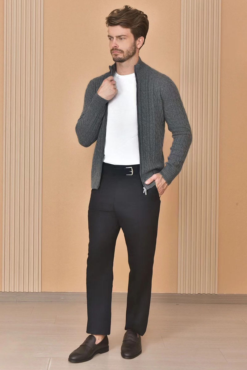 Loro Piana Кашемировый свитер Premium zip-up - Dark Grey
