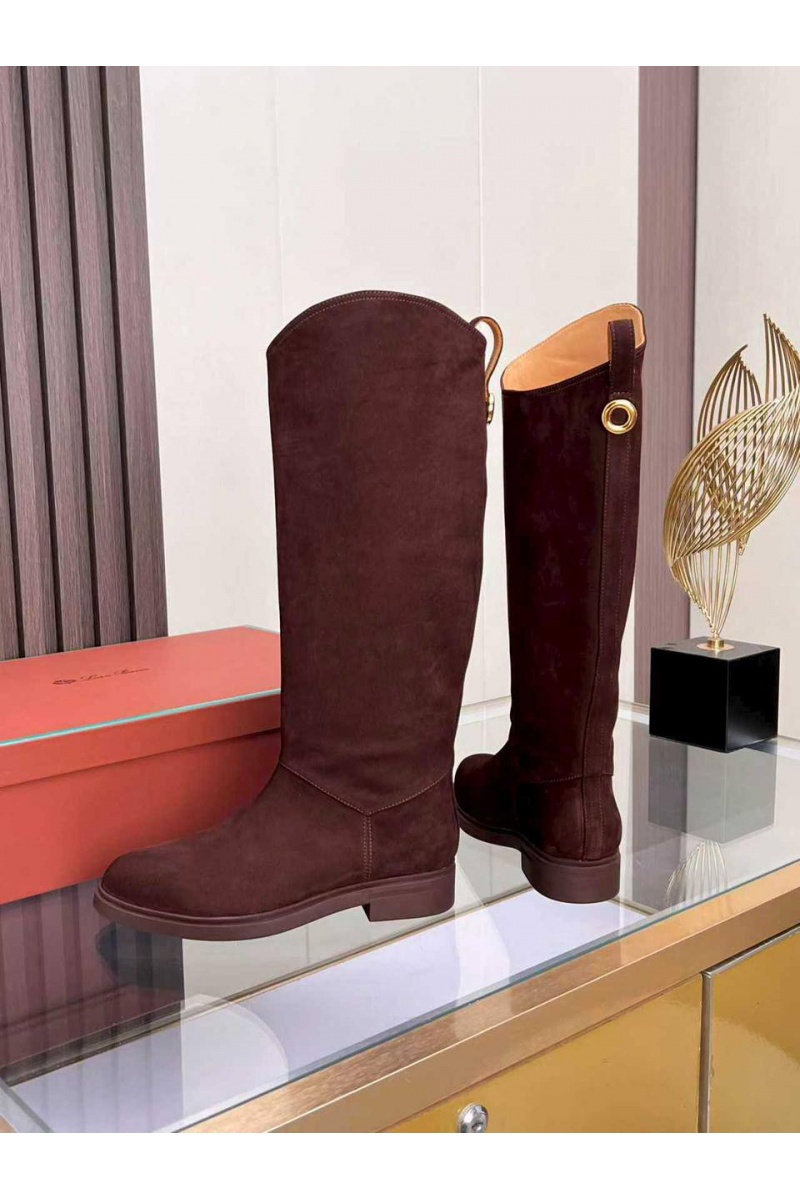Loro Piana Женские замшевые сапоги 