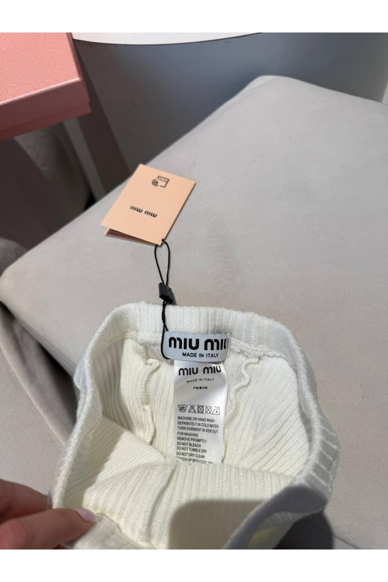 MIU MIU Женские кашемировые колготы белого цвета