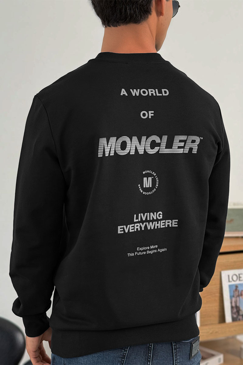 Moncler Мужской чёрный свитшот logo-print