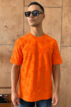 Оранжевая оверсайз футболка Monogram All-over