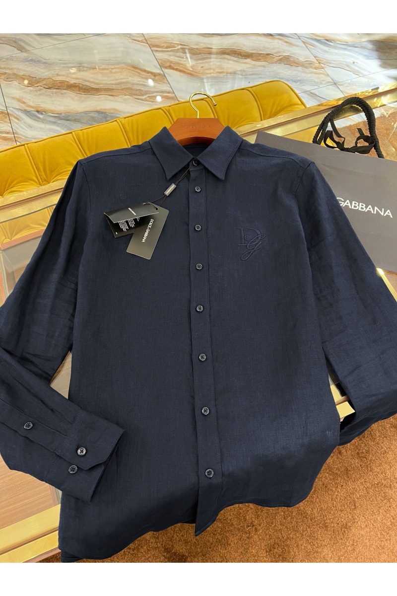Dоlсе & Gаbbаnа Льняная рубашка Premium - Navy