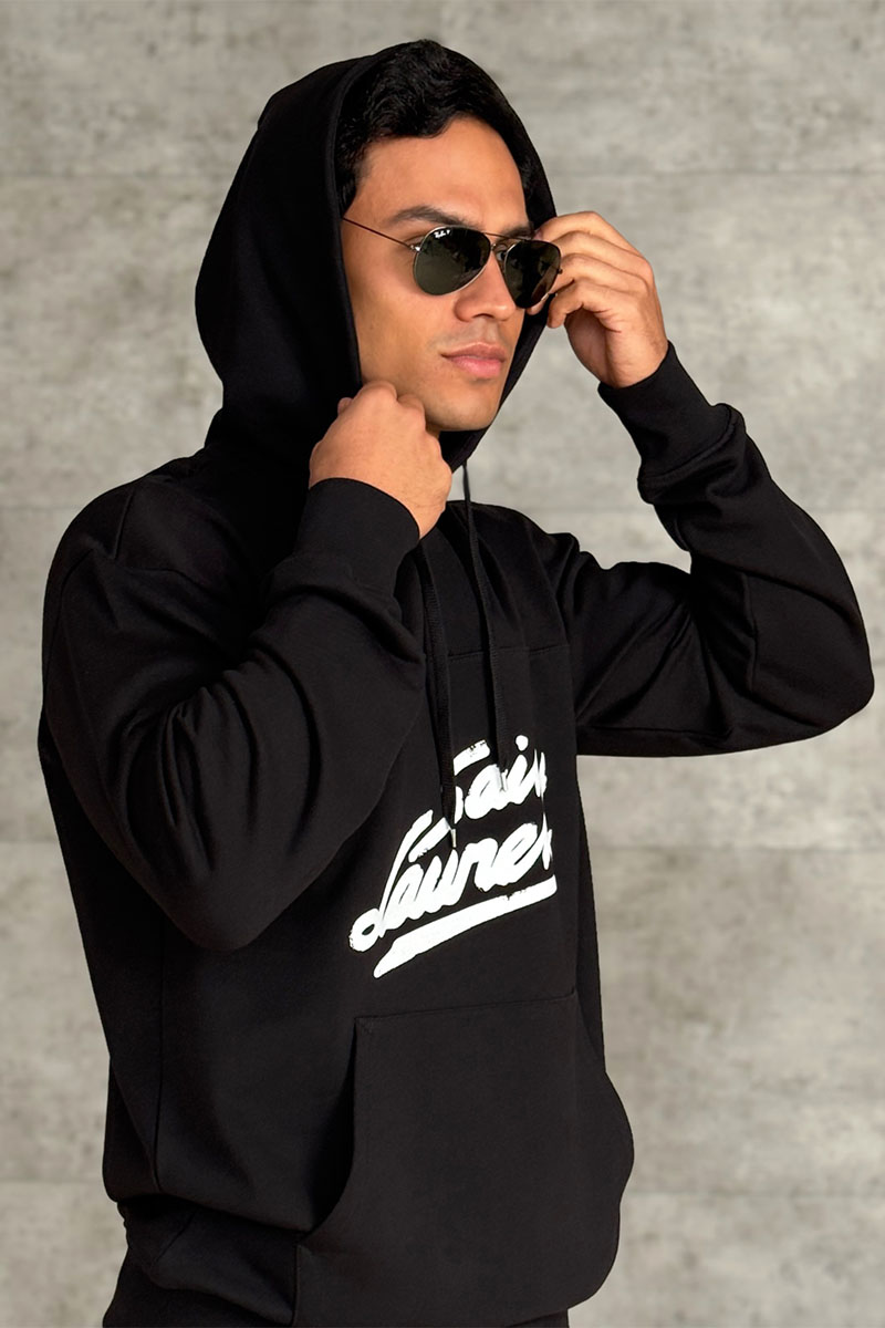 Yves Saint Laurent Чёрное худи Paris logo-print