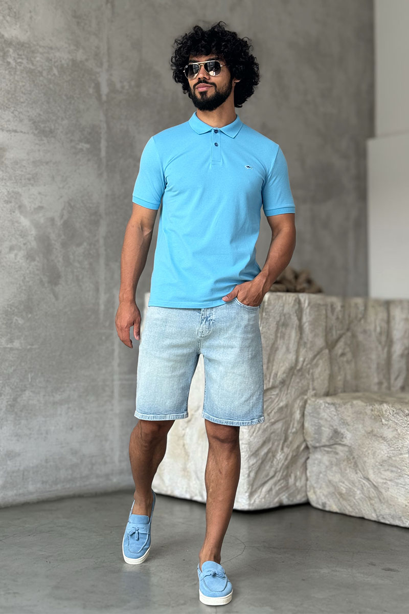 Hugо Воss Светло-синие джинсовые шорты relaxed fit