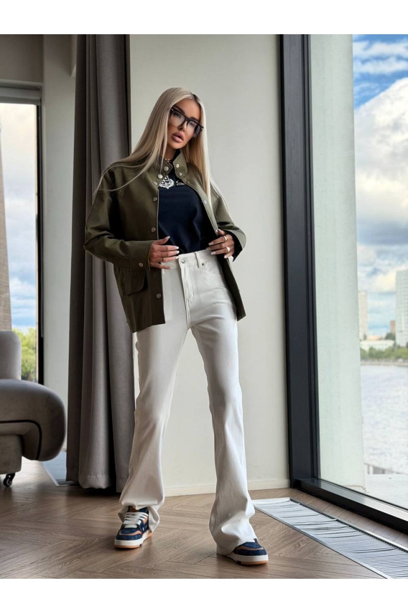 Loro Piana Белые женские джинсы клёш premium