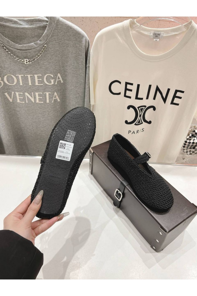 Designer Clothing Женские плетёные балетки ALaia Premium - Black