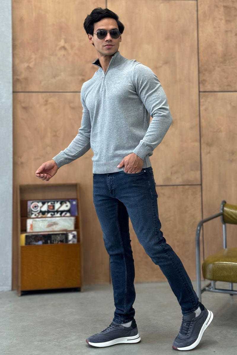 Hugо Воss Мужской джемпер серого цвета