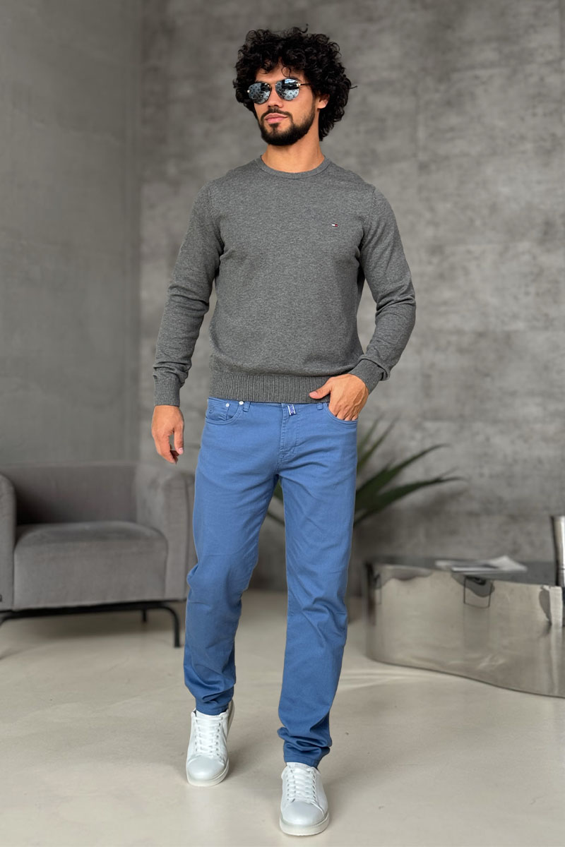 Tommy Hilfiger Мужская кофта серого цвета logo-embroidered