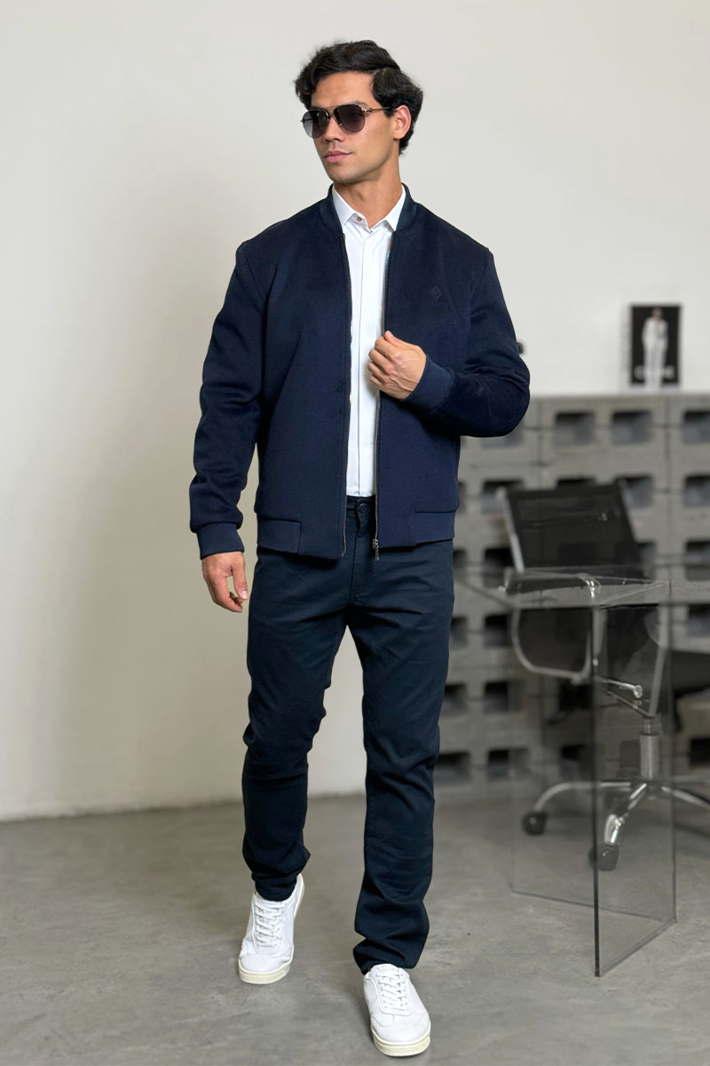 Loro Piana Мужской бомбер синего цвета