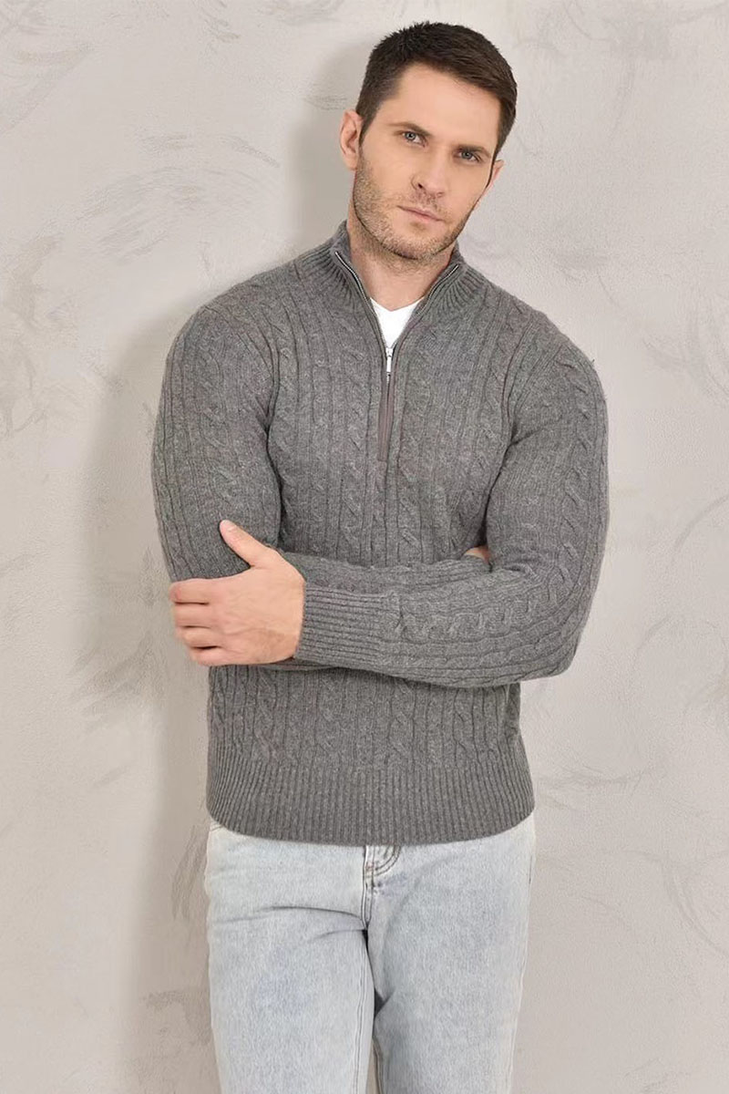 Loro Piana Кашемировый свитер Premium zip-neck - Dark Grey