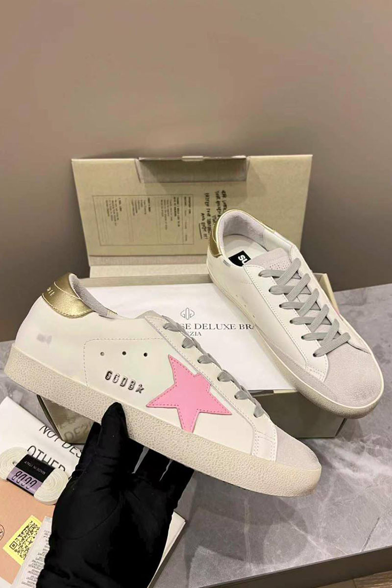 Designer Clothing Женские кожаные кроссовки Golden Goose Super Star premium