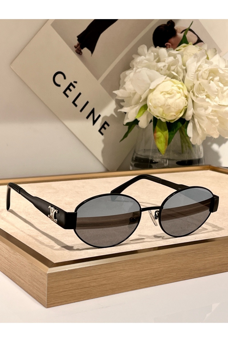 Celine Солнцезащитные очки Celine Triomphe Metal с зеркальными линзами