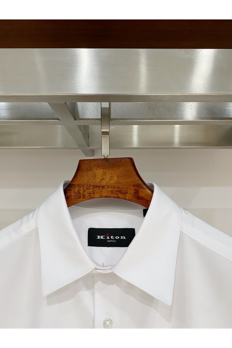 Kiton Мужская белая рубашка premium