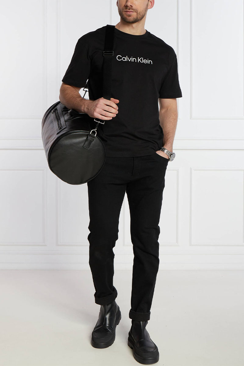 Calvin Klein Мужская чёрная футболка logo-print 