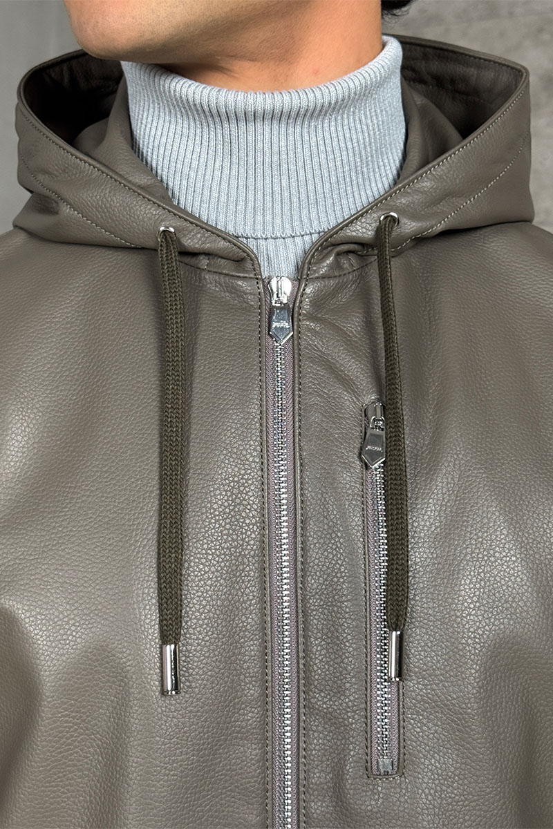 Hermes Мужская кожаная куртка premium