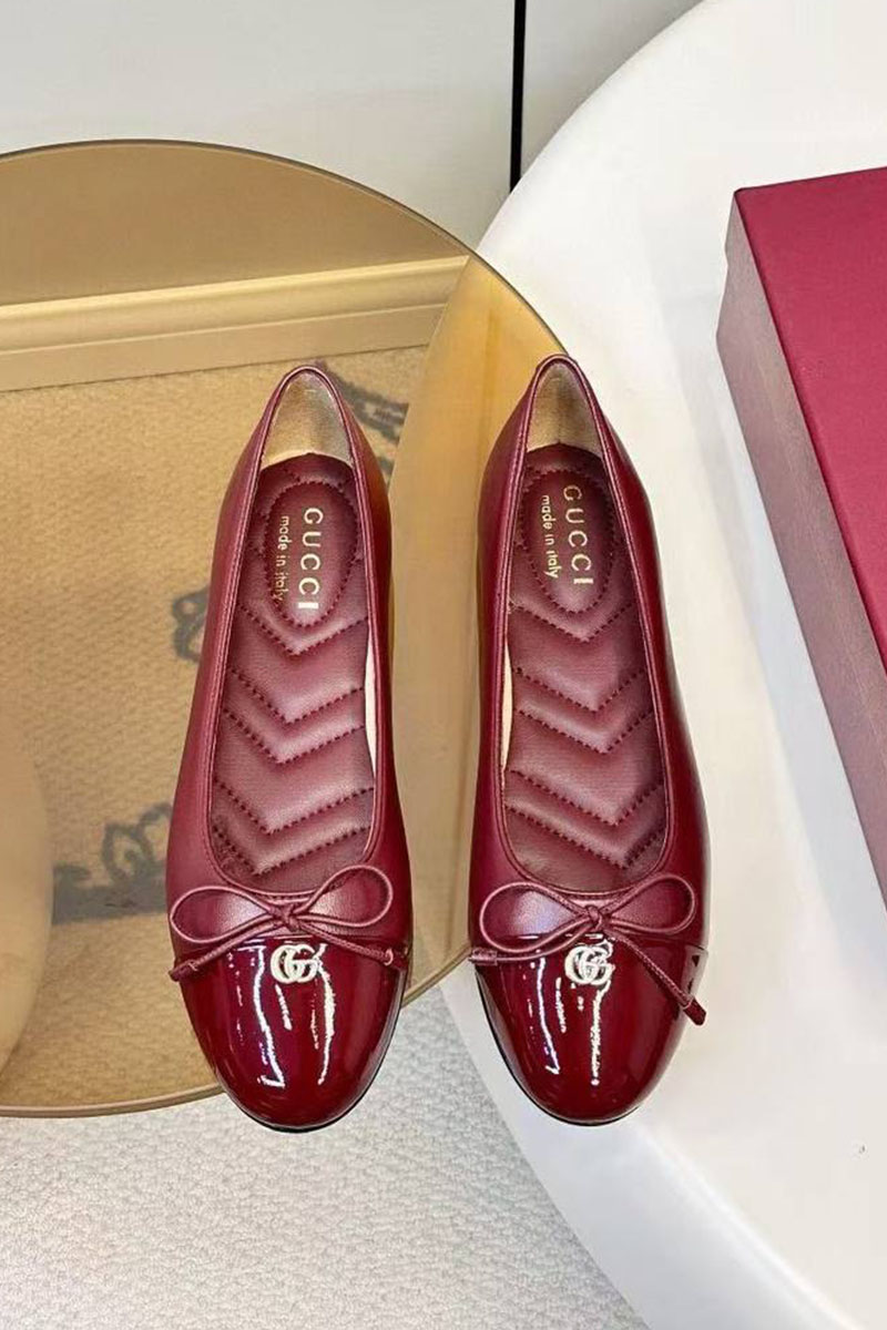 Gucci Женские кожаные балетки Double G premium