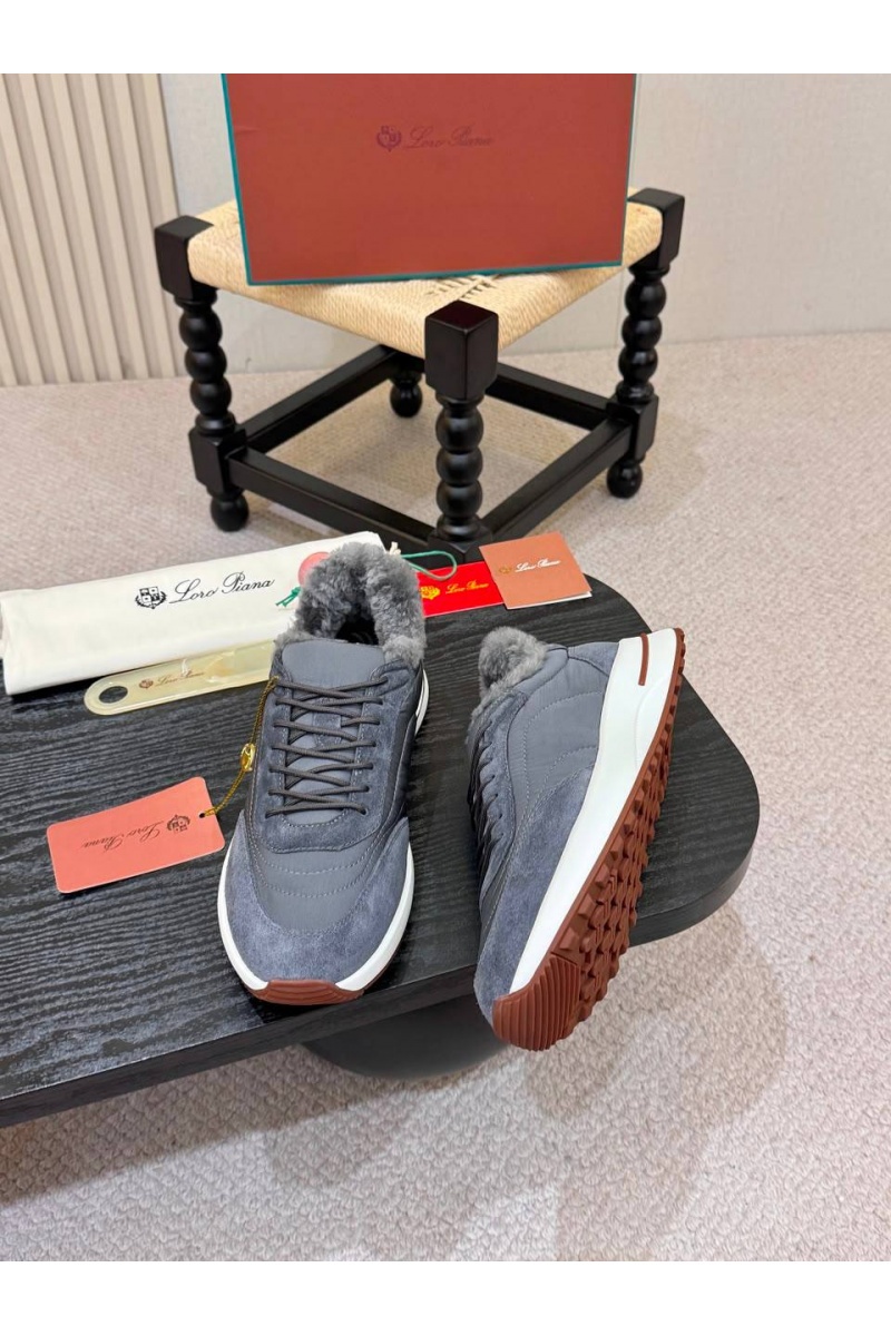 Loro Piana Кроссовки с мехом Week End Walk Evo premium