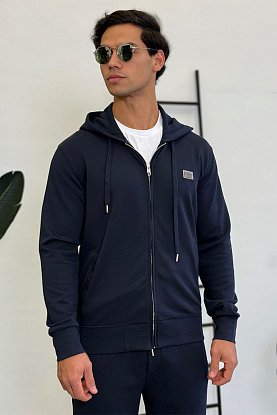 Кофта на молнии logo plaque - Navy