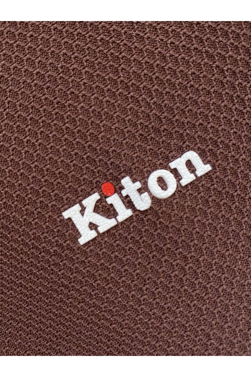 Kiton Мужское коричневое поло premium