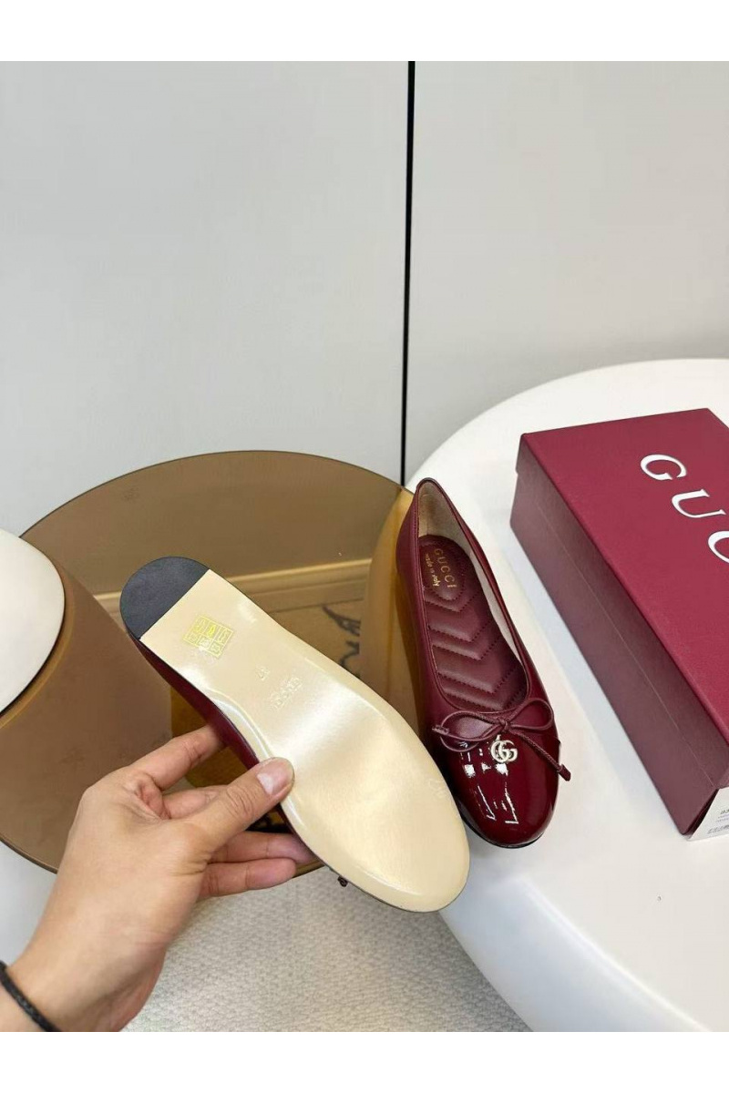Gucci Женские кожаные балетки Double G premium