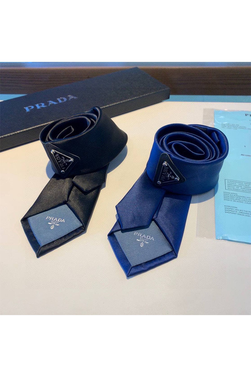 Prada Классический галстук тёмно-синего цвета
