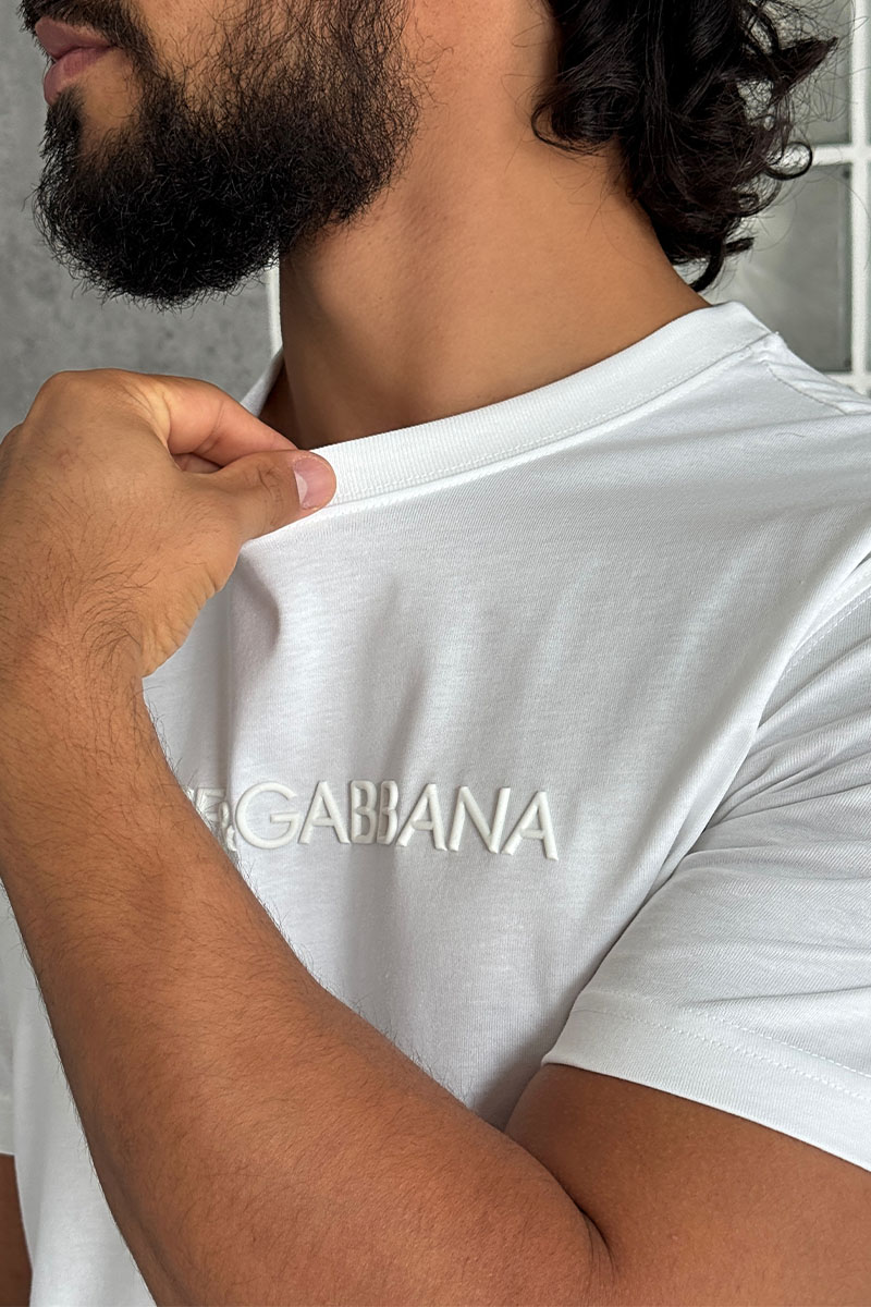Dоlсе & Gаbbаnа Мужская белая футболка logo-embroidered