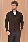 Кашемировый свитер Premium zip-up - Brown 