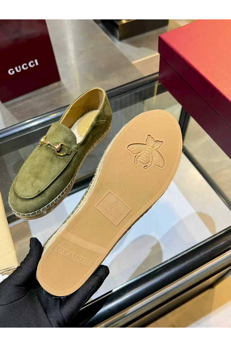 Gucci Женские замшевые лоферы GG Horsebit premium