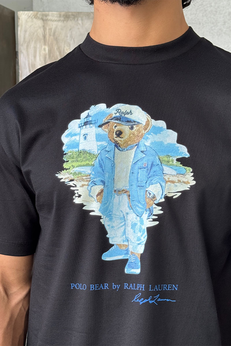 Polo Ralph Lauren Мужская чёрная футболка "Bear"