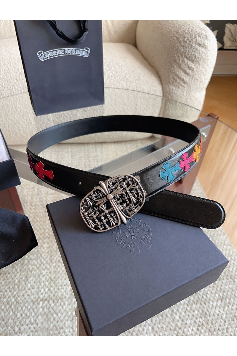 Chrome Hearts Кожаный ремень Cross Patch Cemetery premium
