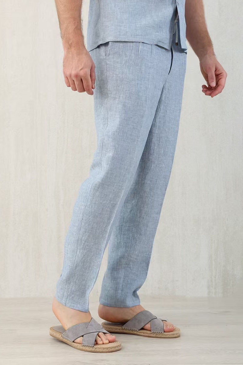 Designer Льняные брюки Premium - Blue