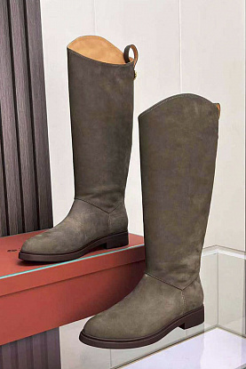 Женские замшевые сапоги premium - Grey