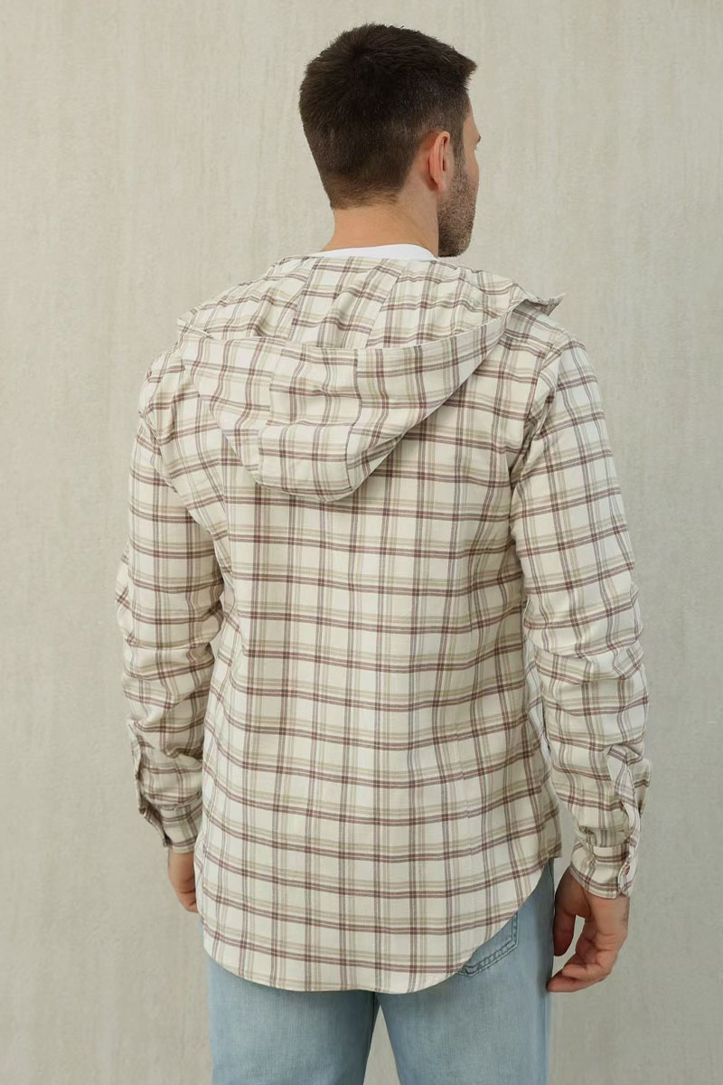 Kiton Мужская рубашка Premium - Beige Chequer