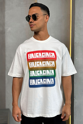 Белая оверсайз футболка logo print